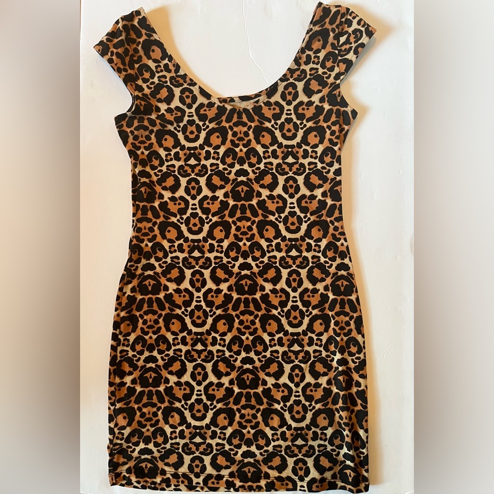 Leopard stretch mini dress